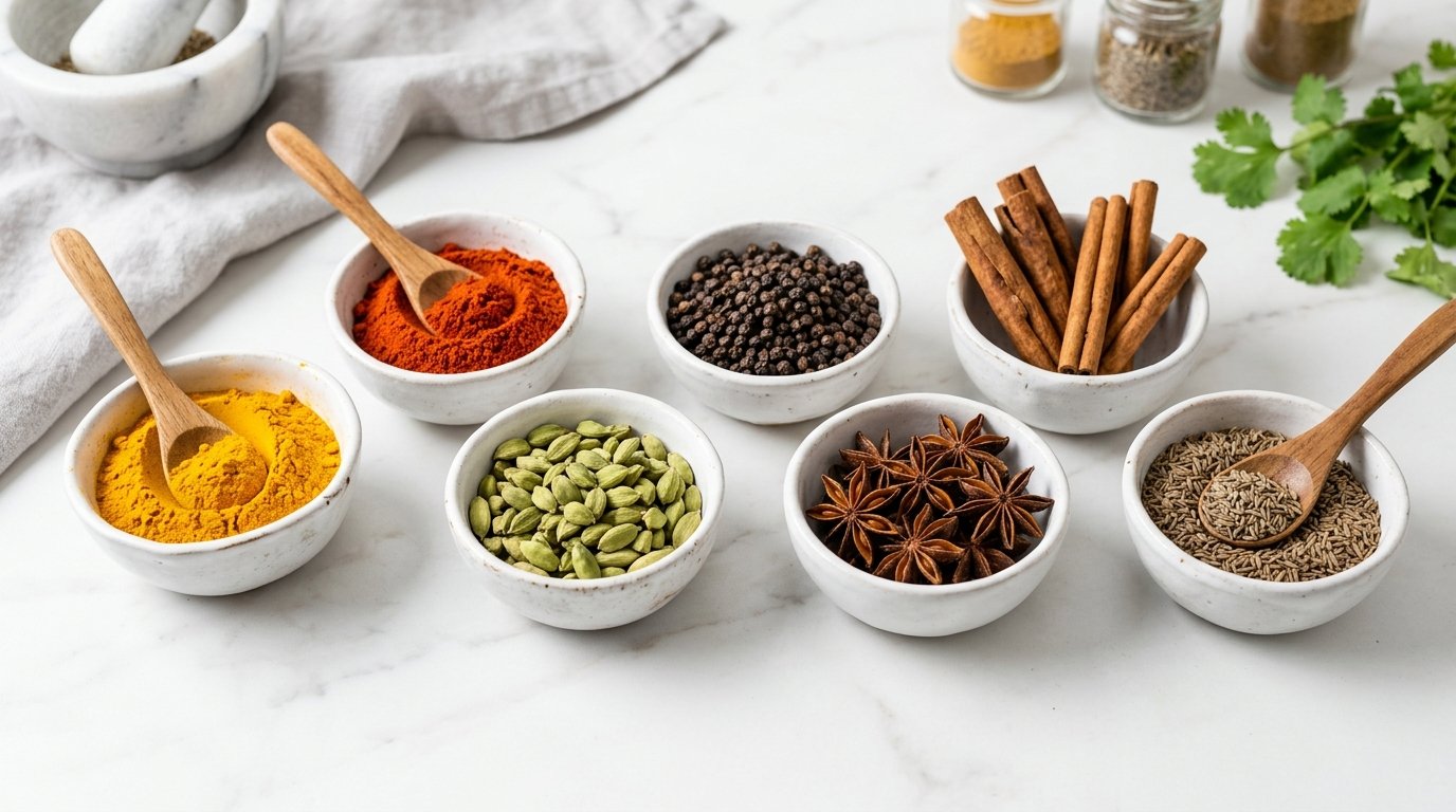 Assortment of vibrant Indian Spices - Ayaansh Enterprises